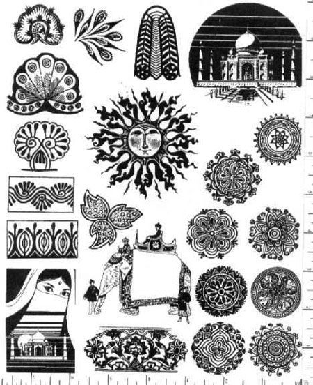 Jim Stephan Rubber Ink Art - 13: East Indian Designs